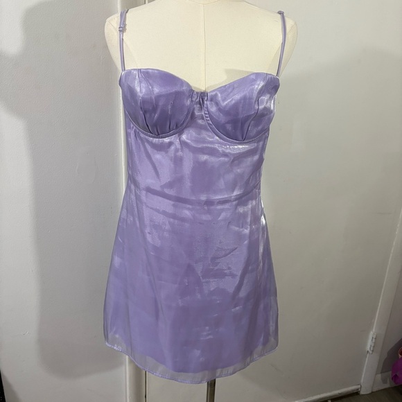 Princess Polly Purple Sleeveless Spaghetti Strap Twirl Mini Dress Sz 8 Fairy - Picture 1 of 10